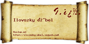 Ilovszky Ábel névjegykártya